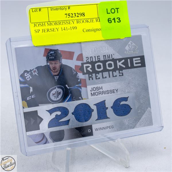 JOSH MORRISSEY ROOKIE RELICS '16 SP JERSEY 141-199