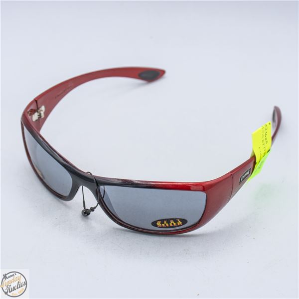 NEW PAIR OF PUGS RED FRAMED SUNGLASSES -