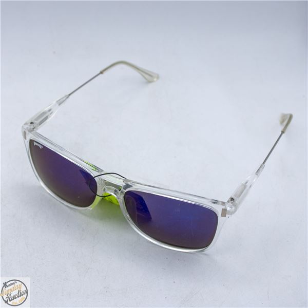 NEW PAIR OF PUGS SUNGLASSES - CLEAR FRAME