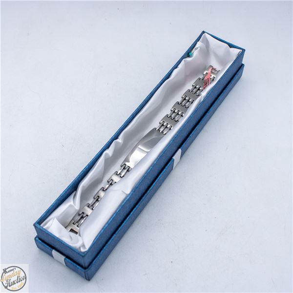 NEW STAINLESS STEEL LINK ENGRAVABLE BRACELET