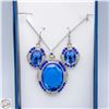 Image 1 : NEW ROYAL BLUE OVAL STONE & SILVER-TONED