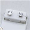 Image 1 : NEW SILVER PLATED SQUARE CUT STUD EARRINGS
