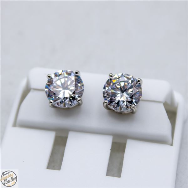 NEW SILVER PLATED ROUND STUD EARRINGS
