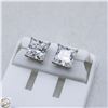 Image 1 : NEW SILVER PLATED SQUARE CUT STUD EARRINGS