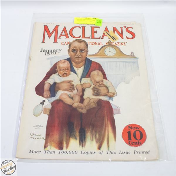 ESTATE ANTIQUE 1926 - "MACLEAN'S" MAGAZINE