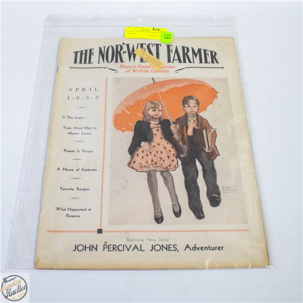 ESTATE ANTIQUE 1933 - "THE NOR' FARMER" PIONEER