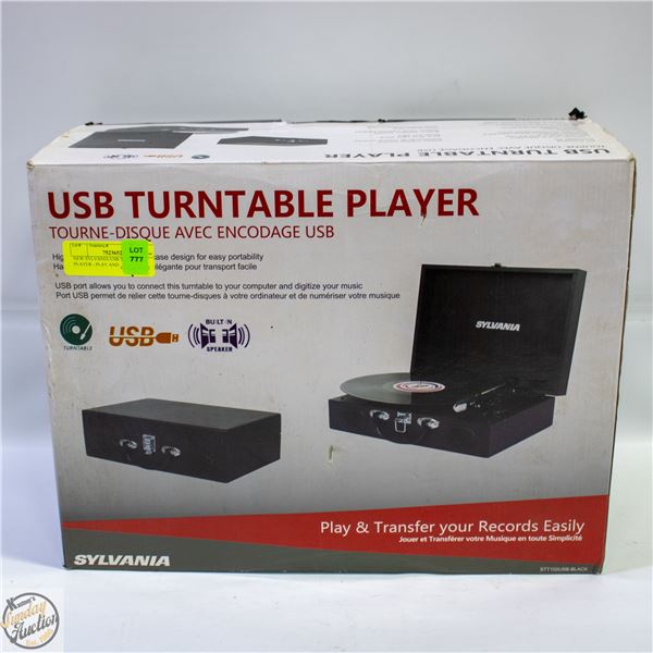 NEW SYLVANIA USB TURNTABLE PLAYER - PLAY AND