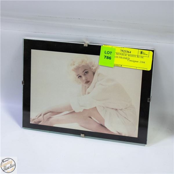 MARILYN MONROE WHITE ROBE 5"X7" GLASS FRAMED