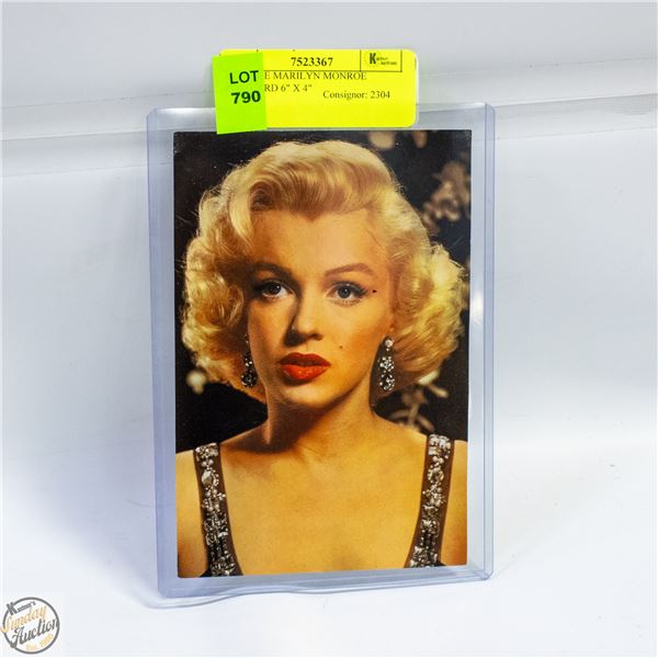 VINTAGE MARILYN MONROE POSTCARD 6" X 4"