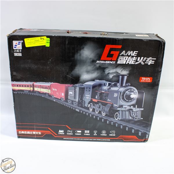 COMPLETE TRAIN SET (DAMAGED BOX) - ENGINE, CARS,