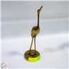 Image 1 : VINTAGE CRANE SOLID BRASS FROM KOREA 12" TALL