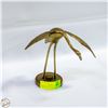Image 1 : VINTAGE CRANE SOLID BRASS FROM KOREA 7" TALL