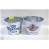 Image 1 : 2 ICE BUCKETS CORONA EXTRA SOL TEQUILA 9" DIAMETER