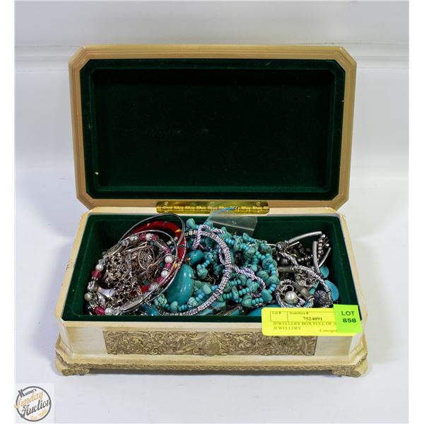 JEWELLERY BOX FULL OF ASSTD JEWELLERY