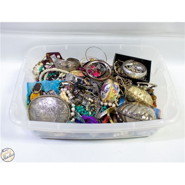 BIN FULL OF ASSORTED JEWELRY