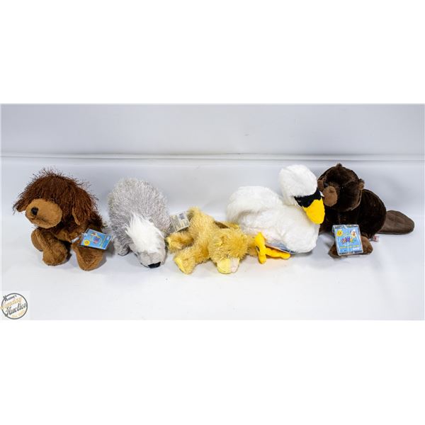 5 NEW OLD STOCK WEBKINS STUFFIES WITH ONLINE CODES