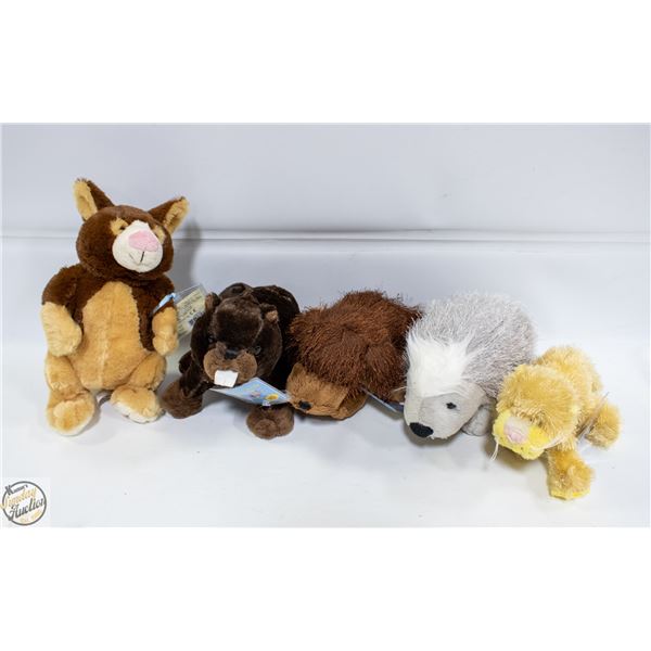 5 NEW OLD STOCK WEBKINS STUFFIES WITH ONLINE CODES