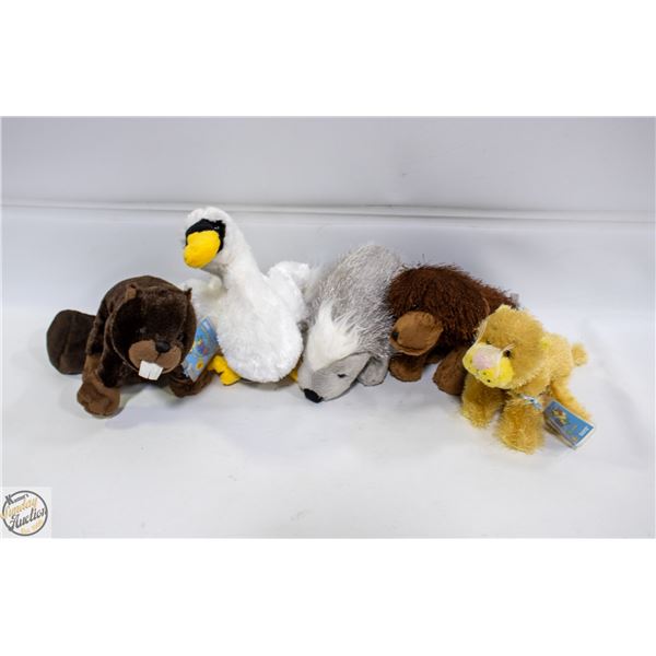 5 NEW OLD STOCK WEBKINS STUFFIES WITH ONLINE CODES