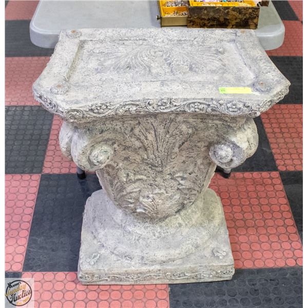 LARGE GARDEN PEDESTAL 24" X 14.5" X 30" VERY HEAVY