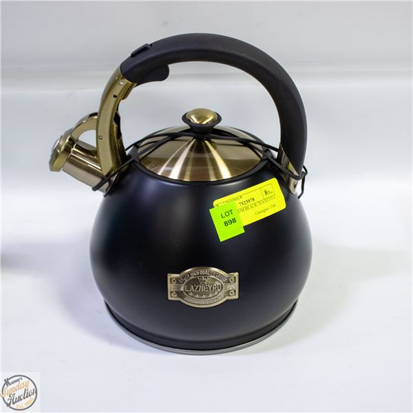 NEW PREMIUM BLACK TEA KETTLE WHISTLING