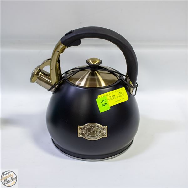 NEW PREMIUM BLACK TEA KETTLE WHISTLING