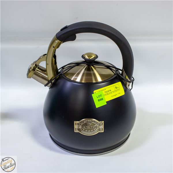 NEW PREMIUM BLACK TEA KETTLE WHISTLING