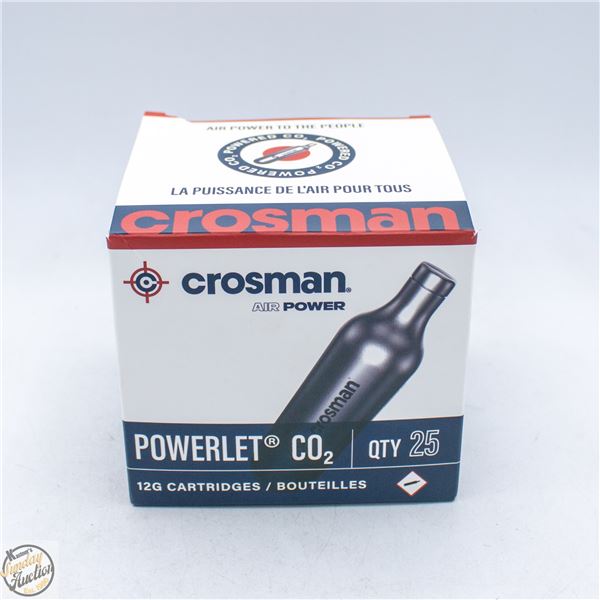 LOT OF 25 CROSSMAN CO2 12G CARTRIDGES FOR AIR