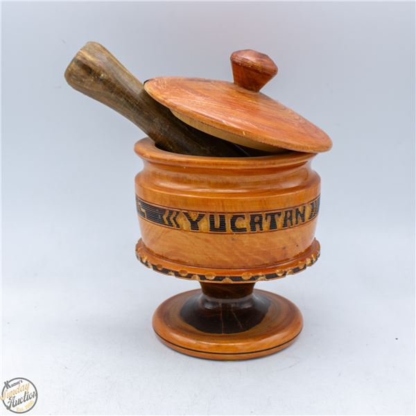 HANDMADE YUCATAN MEXICO MORTAR & PESTLE
