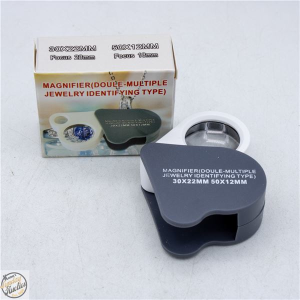 #4247-JEWELLERS DOUBLE MAGNIFIER 30 X 22 MM