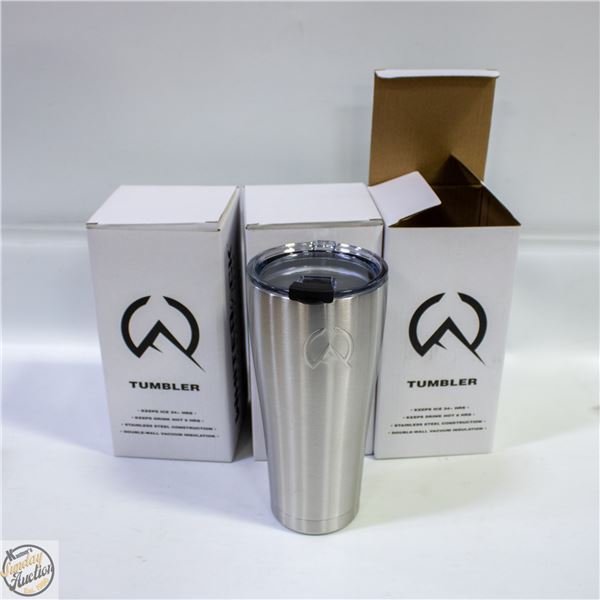 QTY 3 WHITEROCK STAINLESS TUMBLERS 887ML