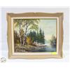 Image 1 : VINTAGE LANDSCAPE ORIGINAL OIL PAINTING 22" X 26"