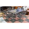 Image 1 : GLASS TOP PATIO TABLE WITH 5 CHAIRS