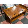 Image 1 : WOODEN RUSTIC-STYLE LIFT TOP STORAGE COFFEE TABLE