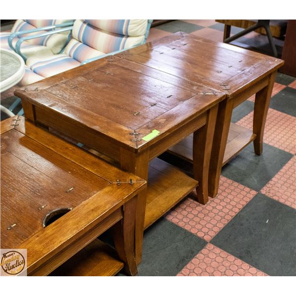 2 WOODEN COFFEE TABLES 24"X28"X24"
