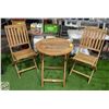 Image 1 : SOLID WOOD 3-PIECE FOLD-AWAY PATIO SET -