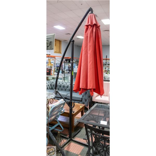 TALL STAND ALONE PATIO UMBRELLA RED 10 FT