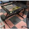 Image 1 : METAL GLASS TOP DESK H-28.5" W-24" L-36"