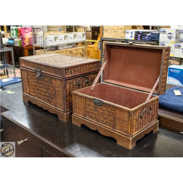 2 WOVEN STYLE STORAGE BOXES
