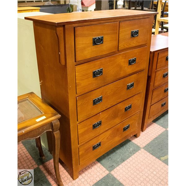 TALL BOY 6 DRAWER DRESSER 54H X42L X18D