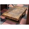 Image 1 : WOODEN + METAL COFFEE TABLE H-15" W-27.5" L-47.5"