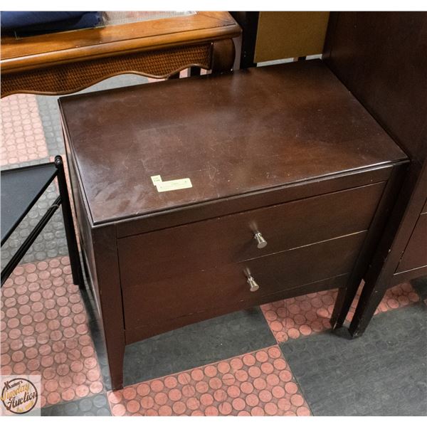 DARK BROWN NIGHT-STAND 2 DRAWER