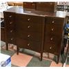 Image 1 : 12 DRAWER DARK BROWN WOOD DRESSER