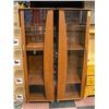 Image 1 : 2 WOODEN DISPLAY CABINETS CURVED DISPLAY