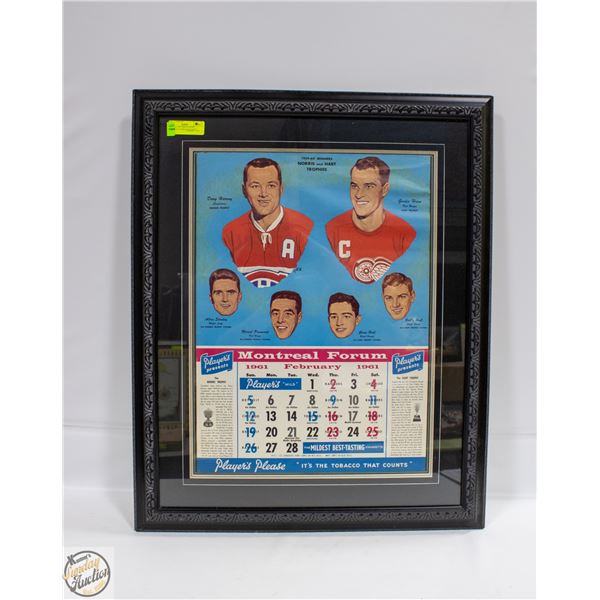VINTAGE 1959-1960 PLAYERS CALENDAR NORRIS AND HART