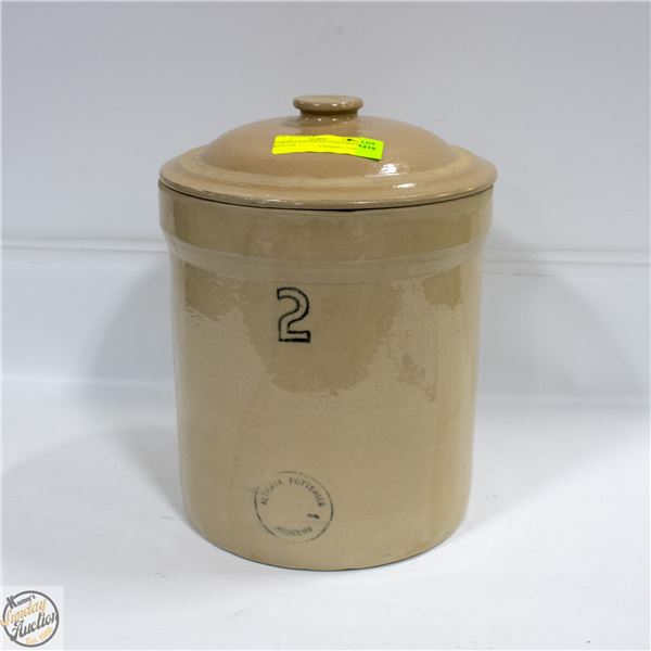 ALBERTA POTTERIES 2 GAL CROCK WITH LID