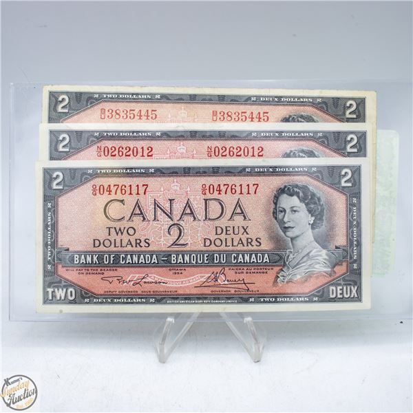 LOT OF 3 1954 $2 BILLS