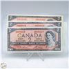 Image 1 : LOT OF 3 1954 $2 BILLS