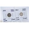 Image 1 : LOT OF 2 QUEEN VICTORIA 92.5% SILVER COINS