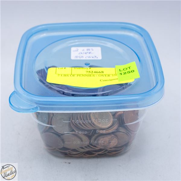 2 LBS OF PENNIES - OVER 350 COINS