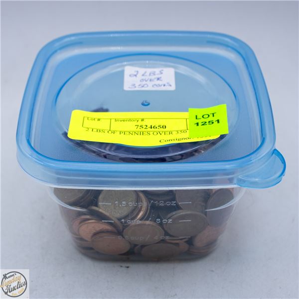 2 LBS OF PENNIES OVER 350 COINS